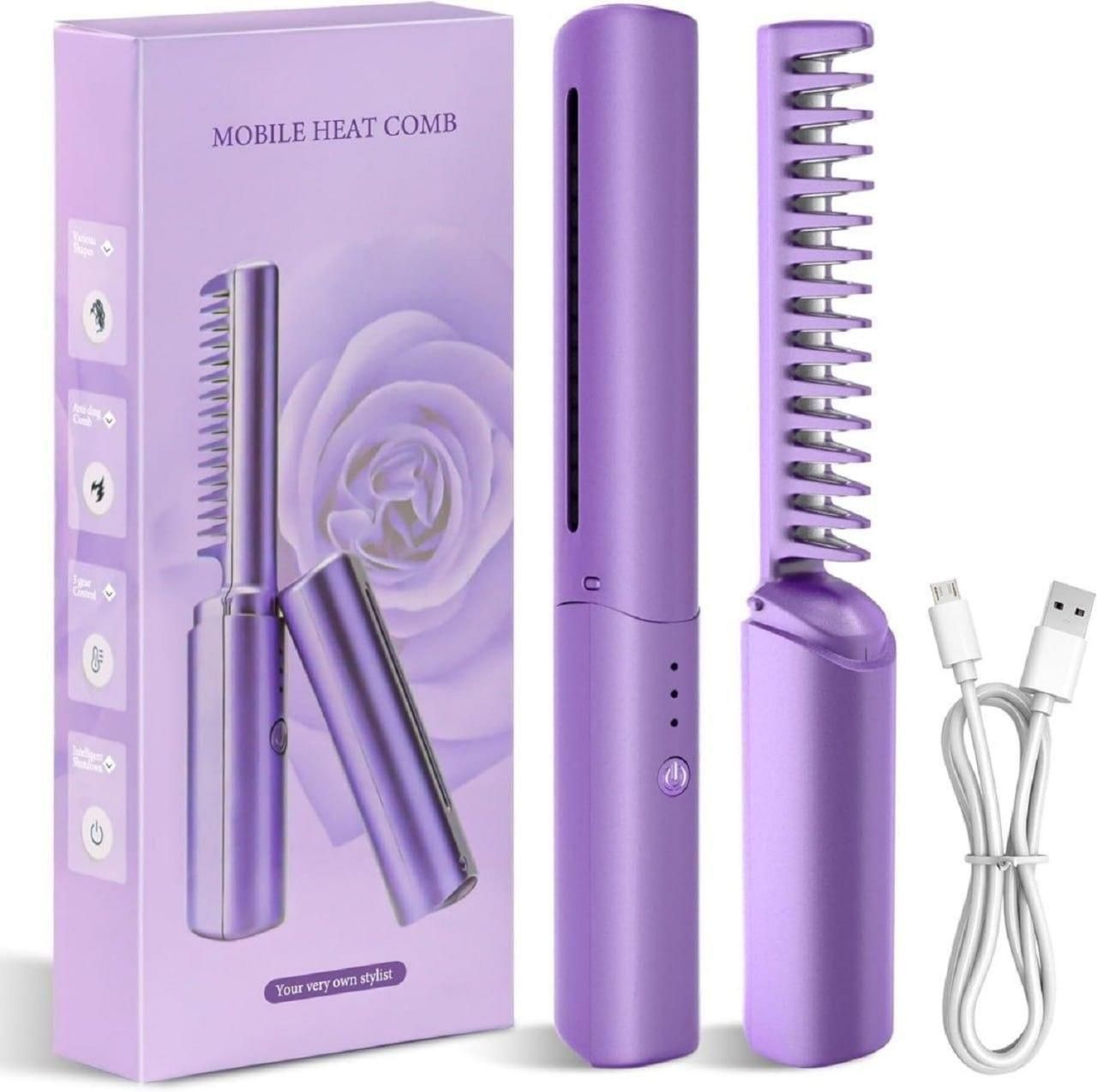 Portable Mini Hair Straightener - Cordless, Rechargeable &amp; Travel-Friendly