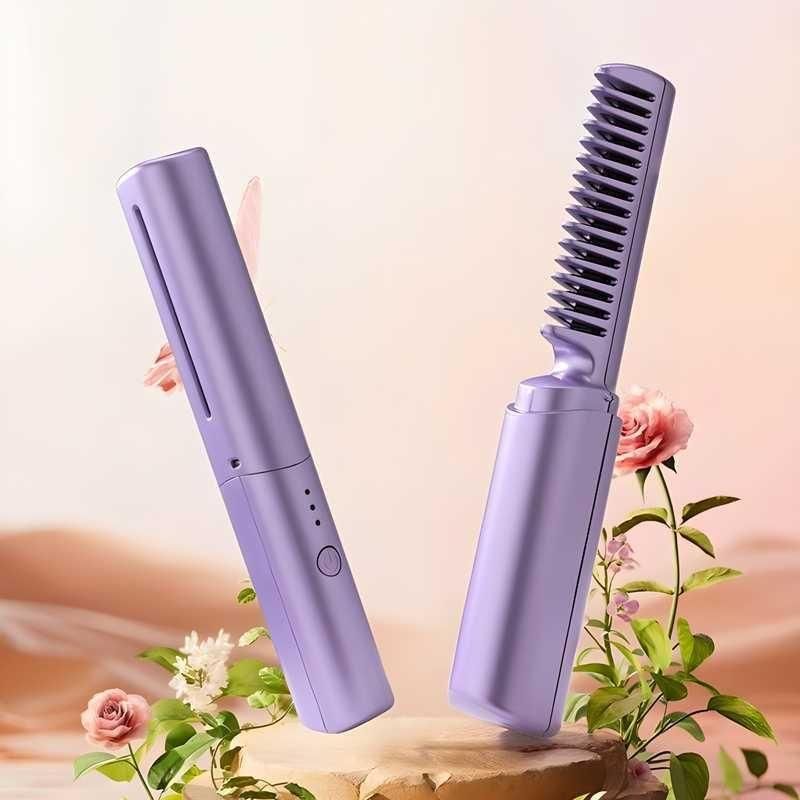 Portable Mini Hair Straightener - Cordless, Rechargeable &amp; Travel-Friendly